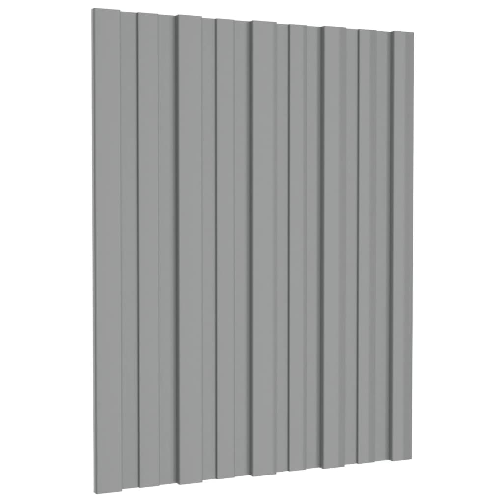 Panneaux de toit vidaxl 12 ST 60x45 cm Gray en acier galvanisé