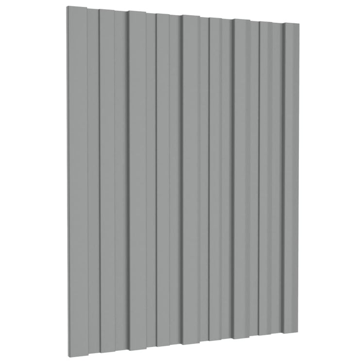 Panneaux de toit Vidaxl 36 ST 60x45 cm Gray en acier galvanisé