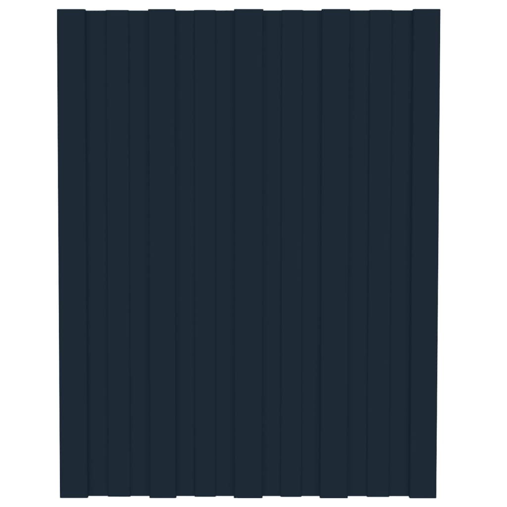 Panneaux de toit vidaxl 12 ST 60x45 cm anthracite en acier galvanisé -colore