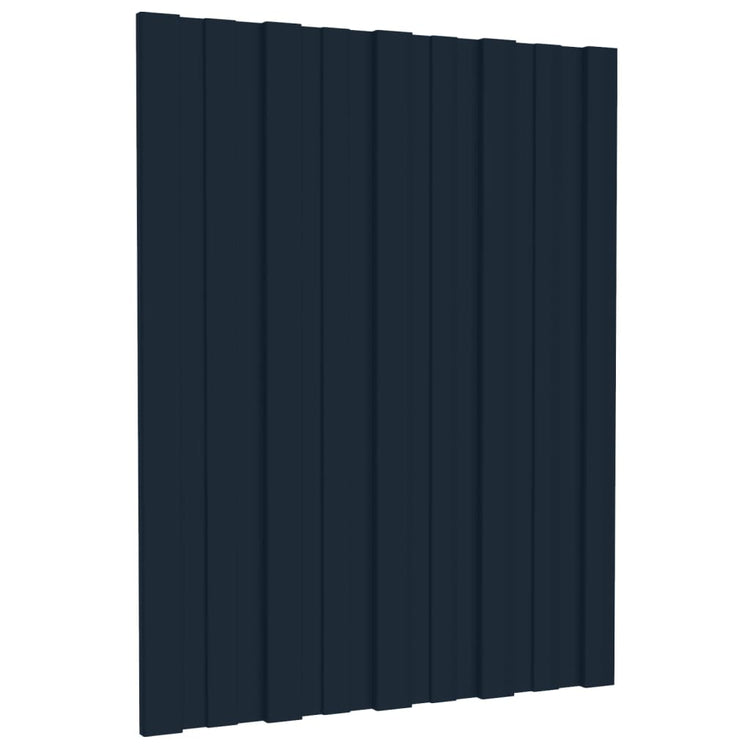 Panneaux de toit vidaxl 12 ST 60x45 cm anthracite en acier galvanisé -colore