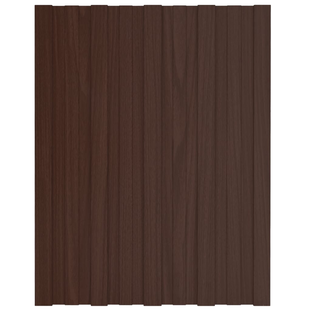 Panneaux de toit vidaxl 12 ST 60x45 cm en acier galvanisé brun