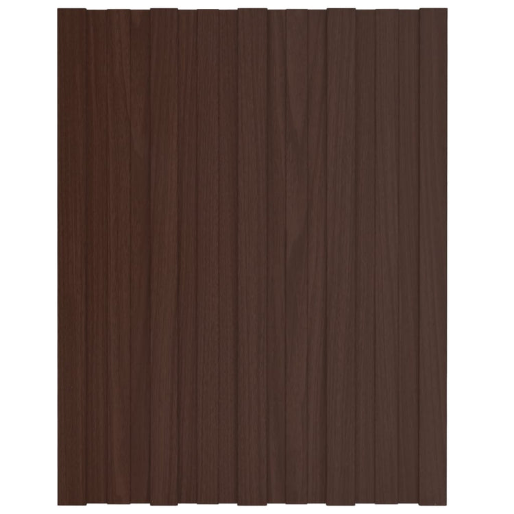 Panneaux de toit vidaxl 12 ST 60x45 cm en acier galvanisé brun