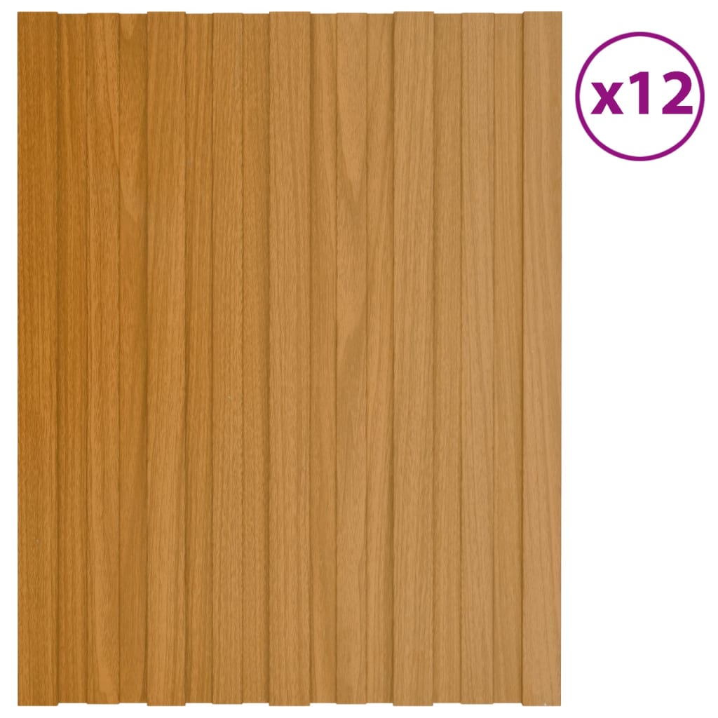 Panneaux de toit Vidaxl 12 ST 60x45 cm Bois léger en acier galvanisé