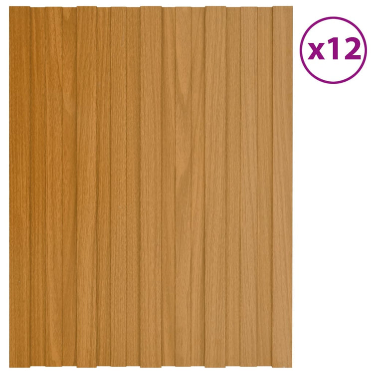 Panneaux de toit Vidaxl 12 ST 60x45 cm Bois léger en acier galvanisé