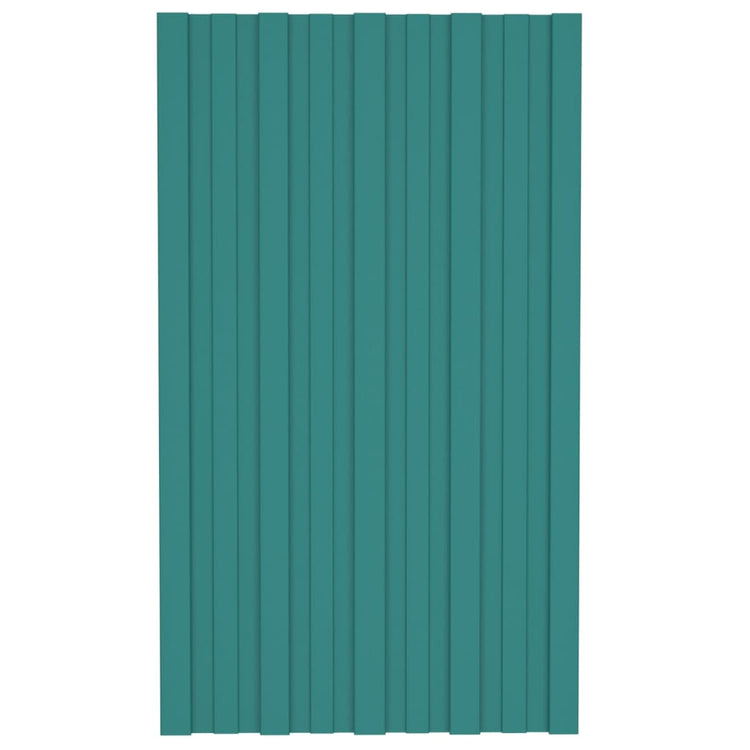 Panneaux de toit Vidaxl 36 ST 80x45 cm Galvanisé en acier vert