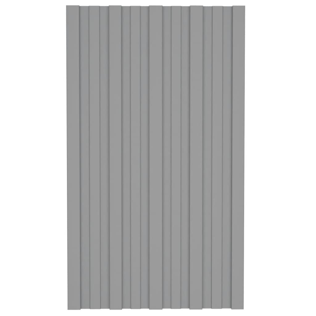 Panneaux de toit Vidaxl 12 ST 80x45 cm Gray en acier galvanisé