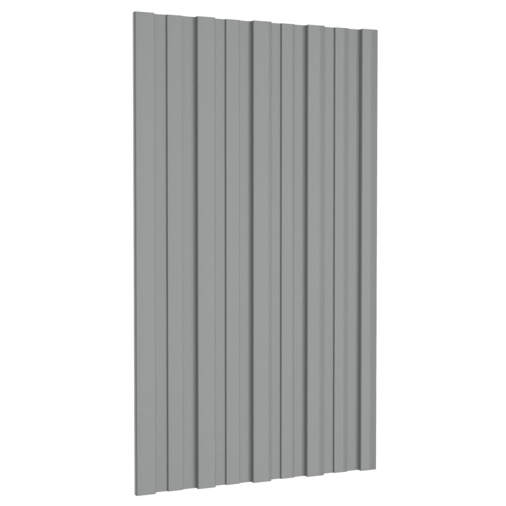 Panneaux de toit Vidaxl 12 ST 80x45 cm Gray en acier galvanisé