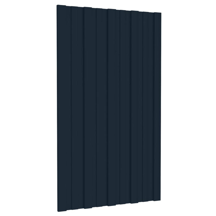 Panneaux de toit vidaxl 12 ST 80x45 cm anthracite en acier galvanisé -colore