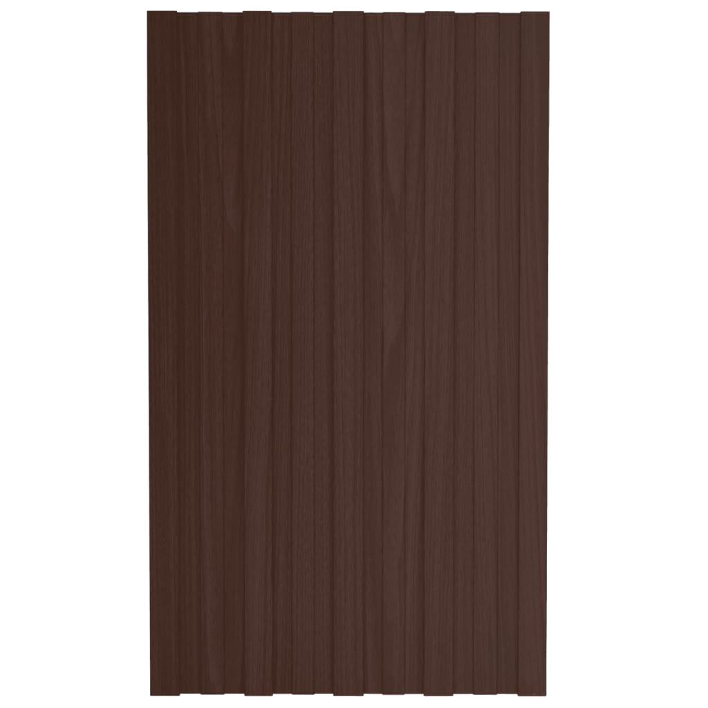 Panneaux de toit vidaxl 12 ST 80x45 cm en acier galvanisé brun