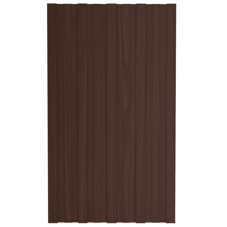 Panneaux de toit vidaxl 12 ST 80x45 cm en acier galvanisé brun