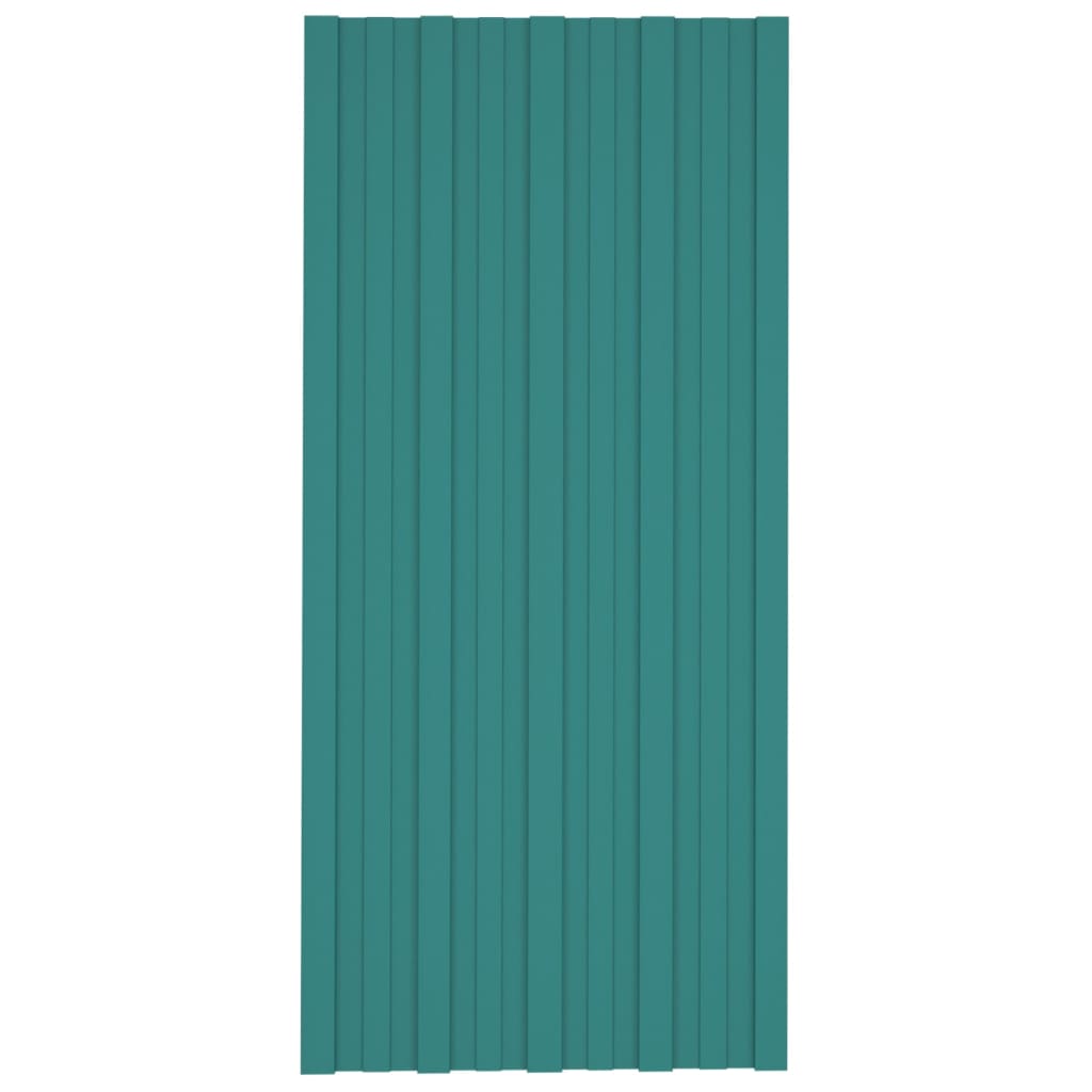 Panneaux de toit vidaxl 12 ST 100x45 cm en acier galvanisé vert