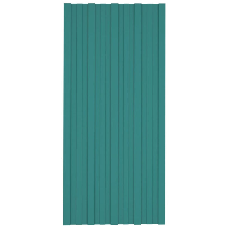 Panneaux de toit vidaxl 12 ST 100x45 cm en acier galvanisé vert
