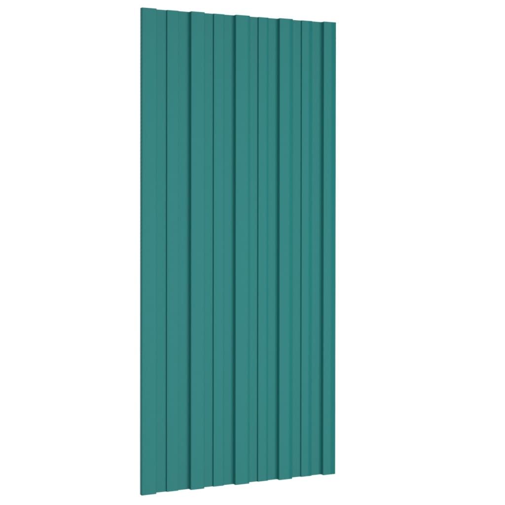 Panneaux de toit vidaxl 12 ST 100x45 cm en acier galvanisé vert