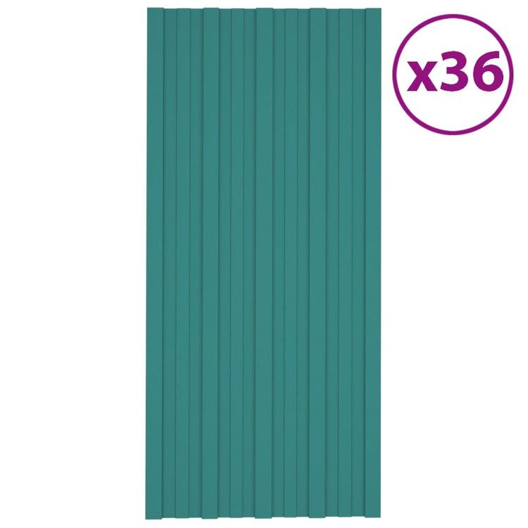 Panneaux de toit vidaxl 36 ST 100x45 cm en acier galvanisé vert