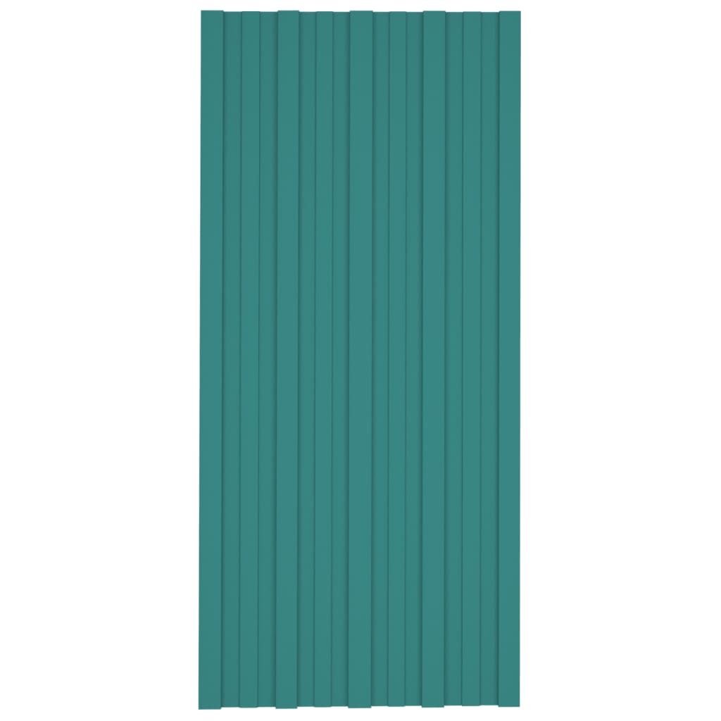 Panneaux de toit vidaxl 36 ST 100x45 cm en acier galvanisé vert