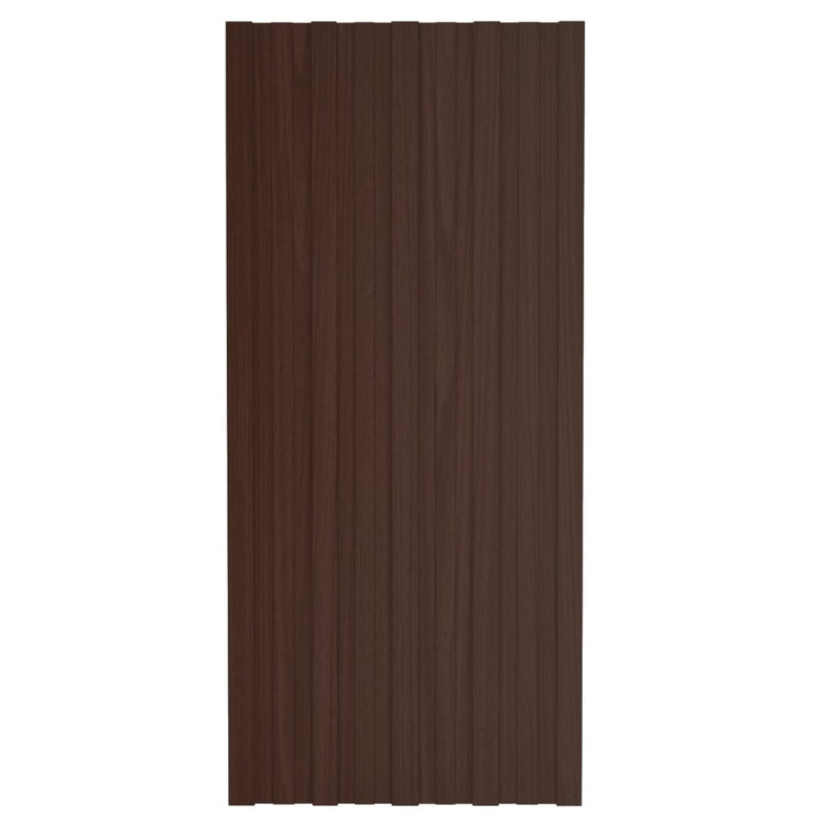Panneaux de toit vidaxl 12 ST 100x45 cm en acier galvanisé brun