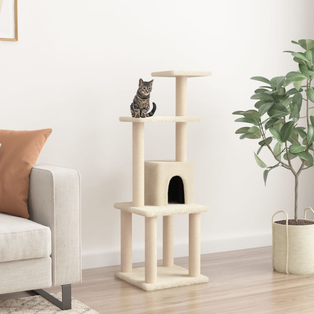 Vidaxl Cat Scratch Post avec Sisal Scratch Posts 105 cm Crème -Colored