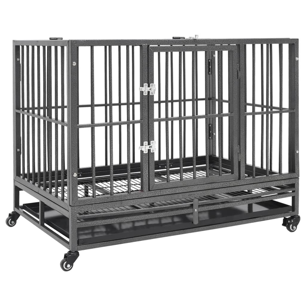 Vidaxl Dog Bank avec roues 92x62x76 cm en acier