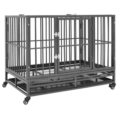 Vidaxl Dog Bank avec roues 92x62x76 cm en acier