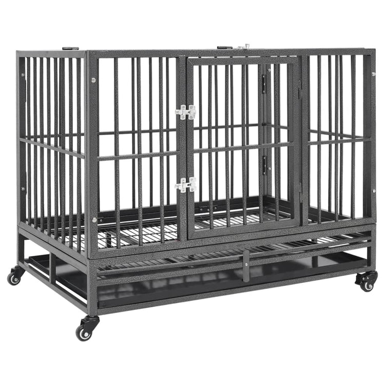 Vidaxl Dog Bank avec roues 92x62x76 cm en acier