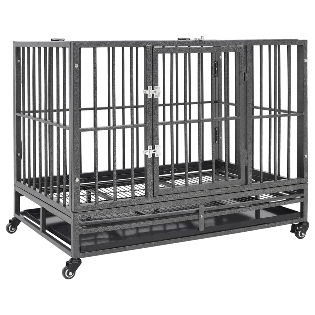 Vidaxl Dog Bank avec roues 102x72x85 cm en acier