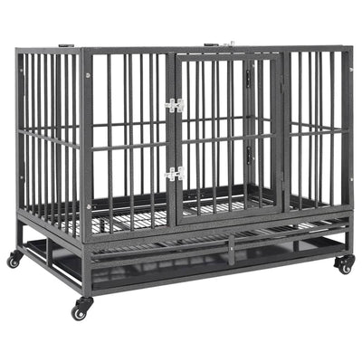 Vidaxl Dog Bank avec roues 102x72x85 cm en acier