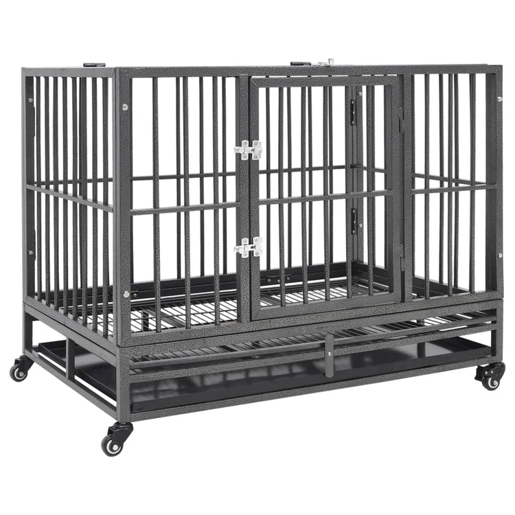 Vidaxl Dog Bank avec roues 102x72x85 cm en acier