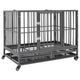 Vidaxl Dog Bank avec roues 102x72x85 cm en acier