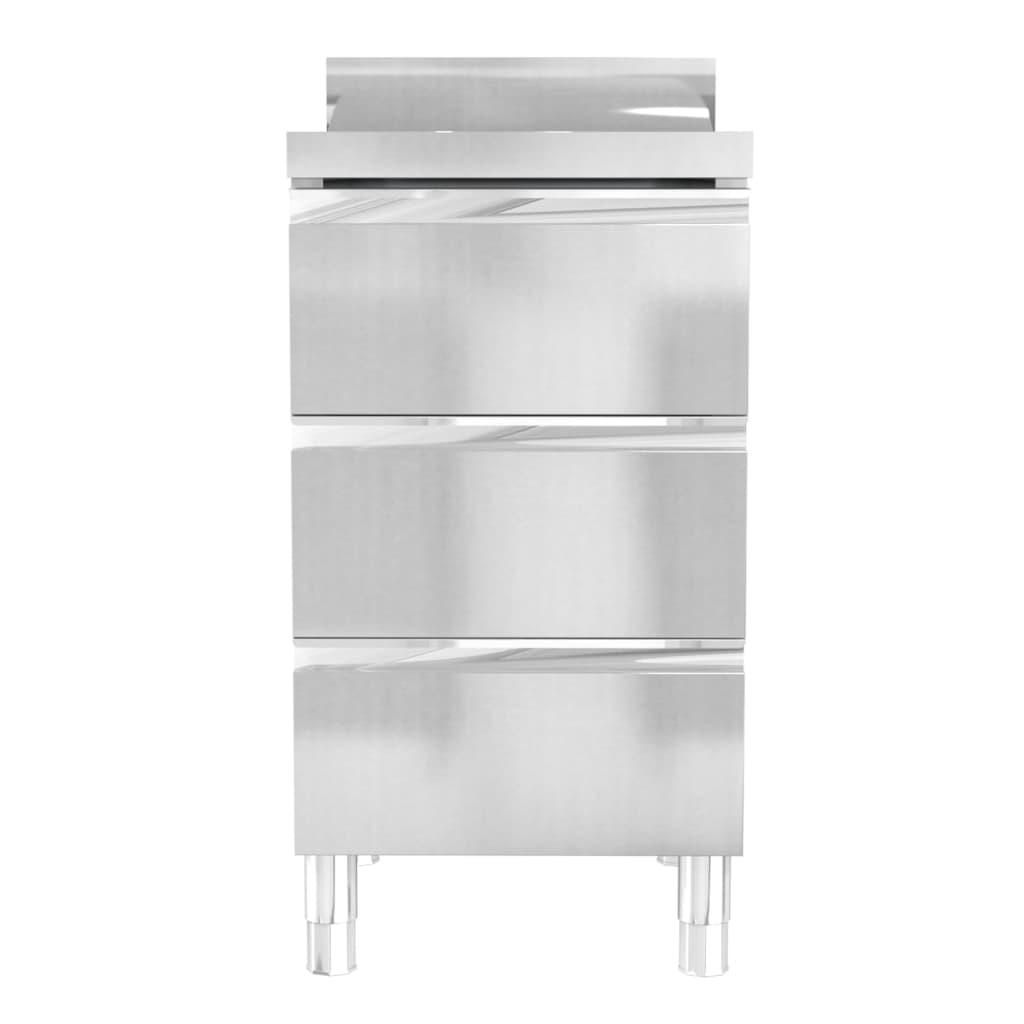 Armoires de cuisine vidaxl commerciales 3 st en acier inoxydable