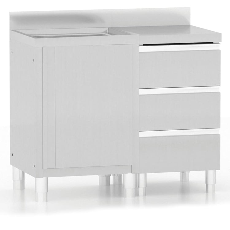 Armoires de cuisine vidaxl commerciales 2 st en acier inoxydable