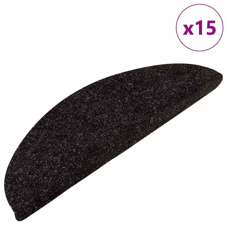 Vidaxl Stair Mats auto-adhésif 15 ST 56x17x3 cm anthracite -colored