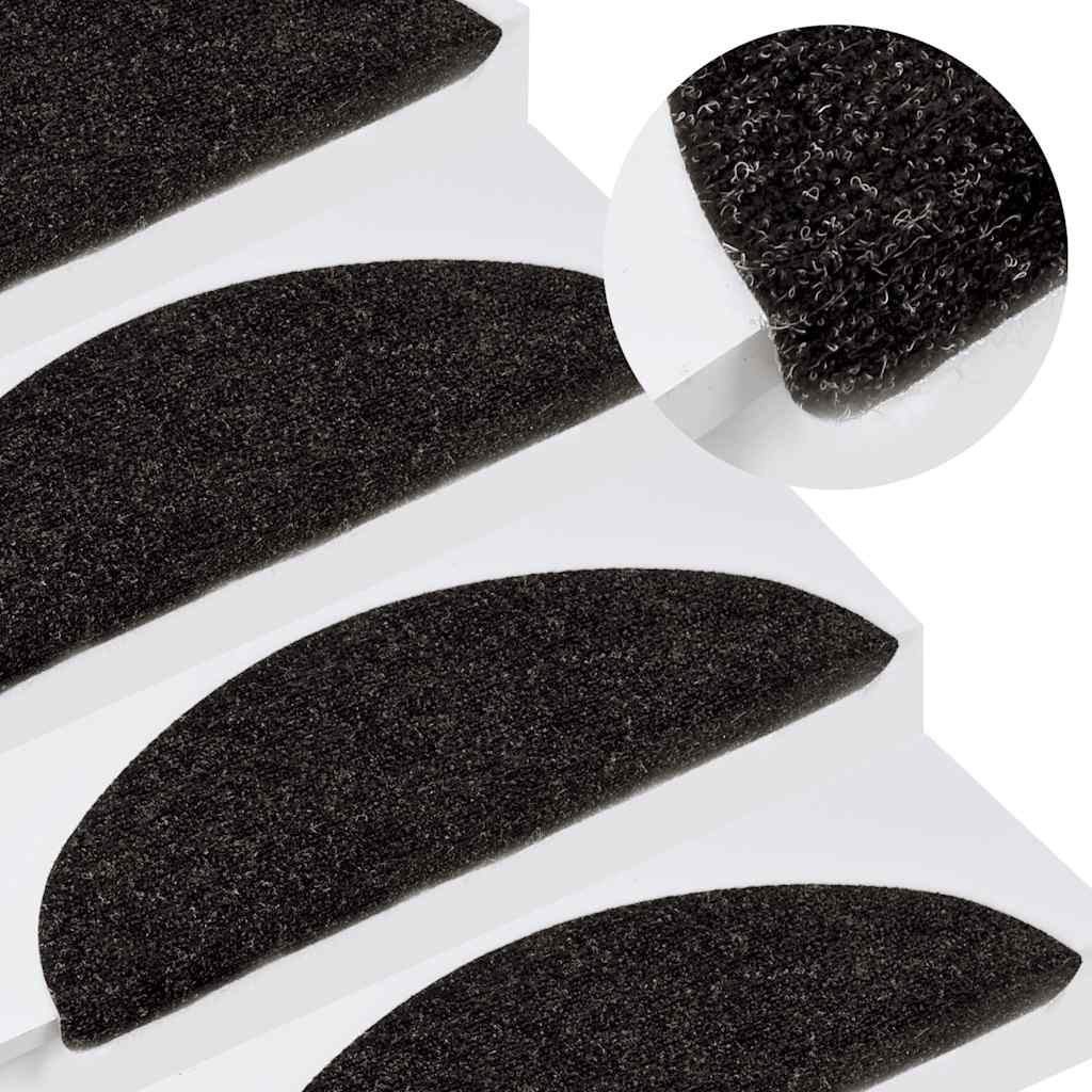 Vidaxl Stair Mats auto-adhésif 15 ST 56x17x3 cm anthracite -colored