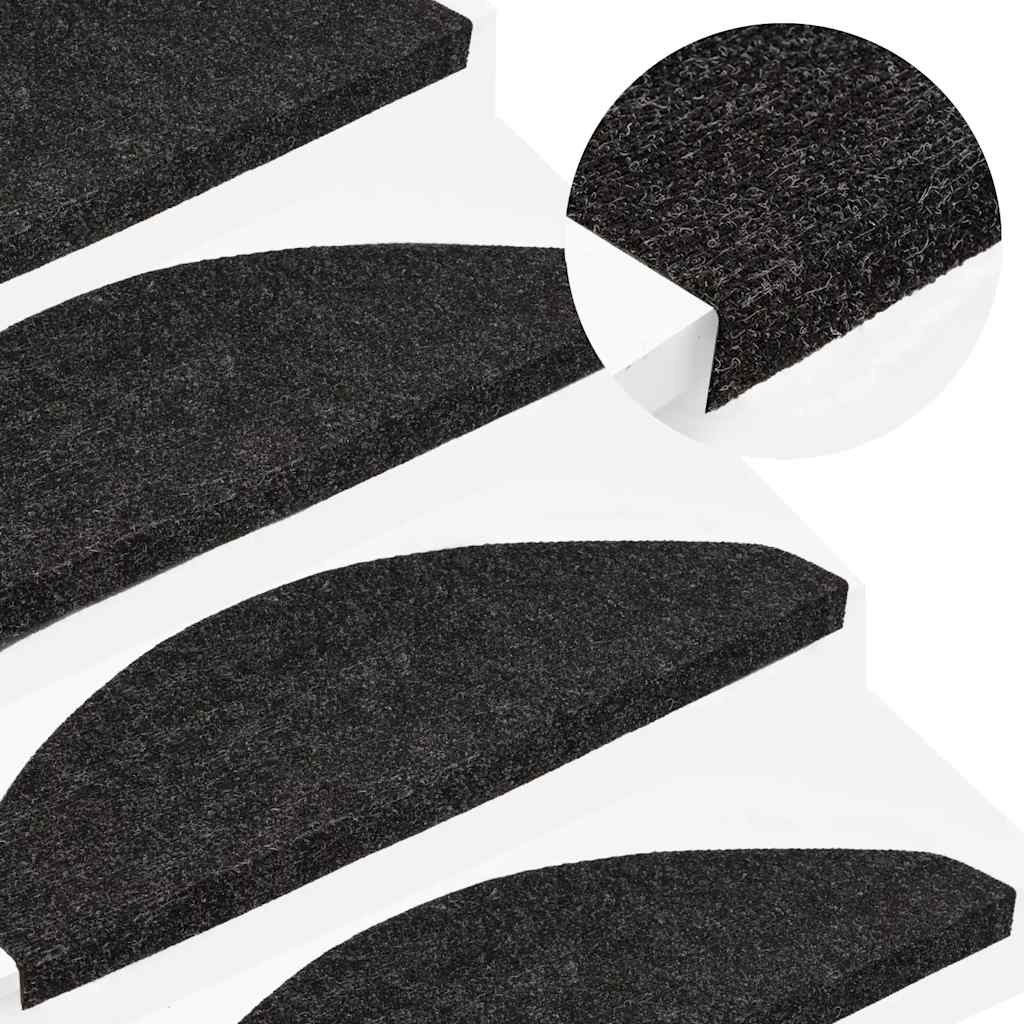 Vidaxl Stair Mats auto-adhésif 15 ST 56X17X3 cm noir