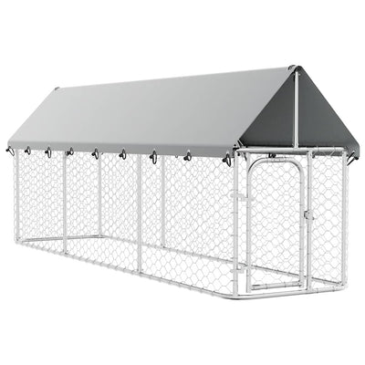 Vidaxl Chienne Kennel pour l'extérieur avec toit 400x100x150 cm