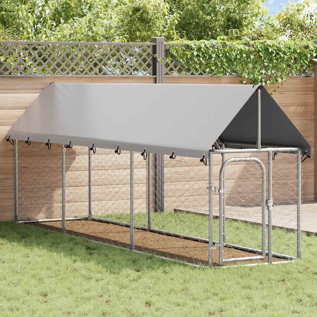 Vidaxl Chienne Kennel pour l'extérieur avec toit 400x100x150 cm