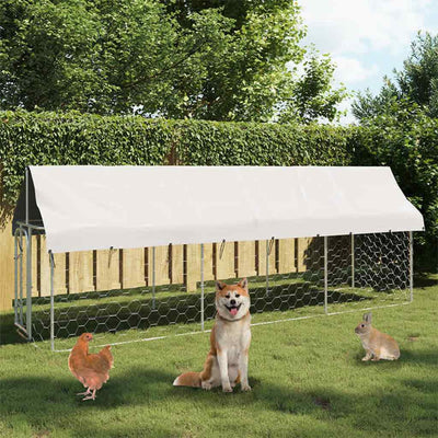 Vidaxl Chienne Kennel pour l'extérieur avec toit 400x100x150 cm