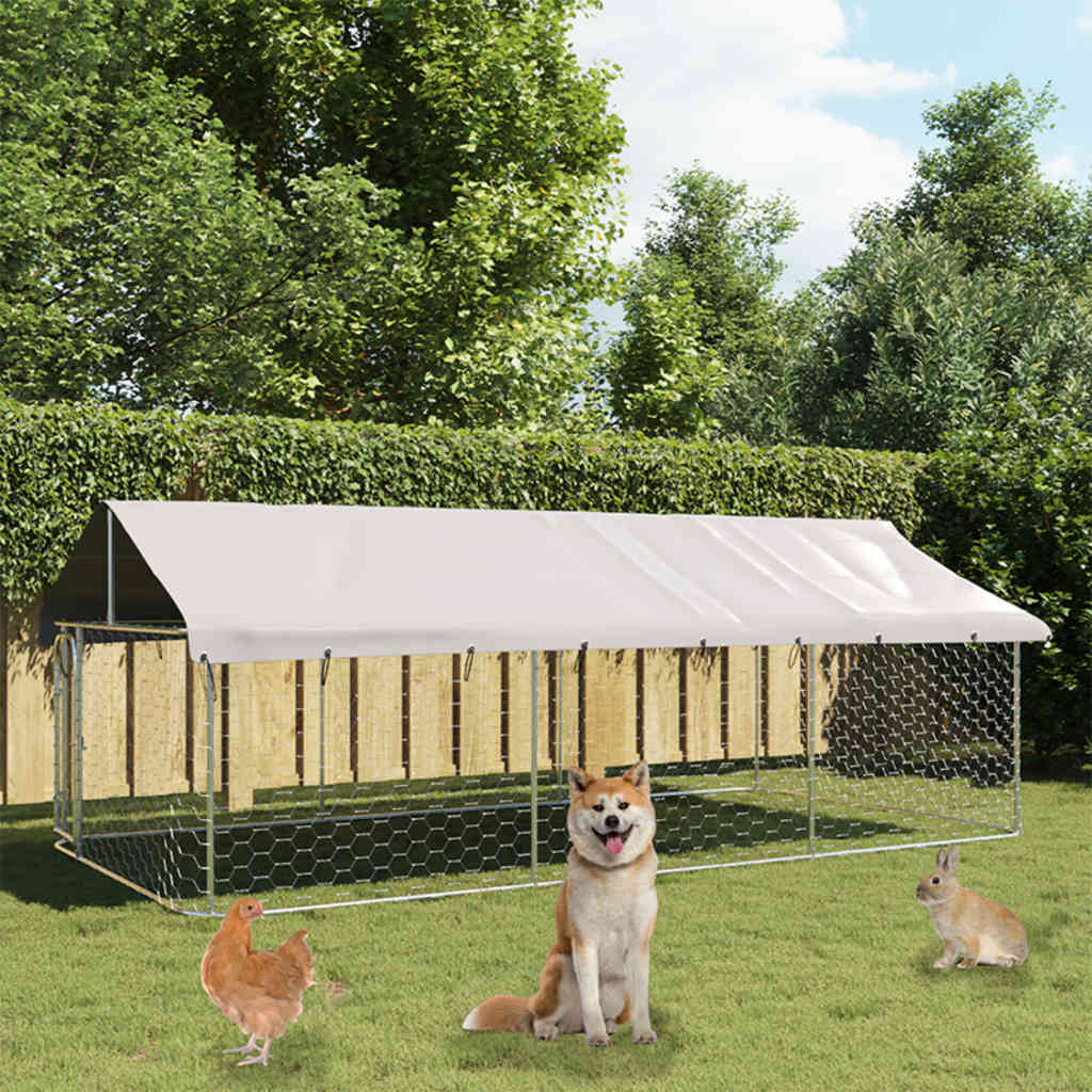 Vidaxl Chienne Kennel pour l'extérieur avec toit 400x200x150 cm