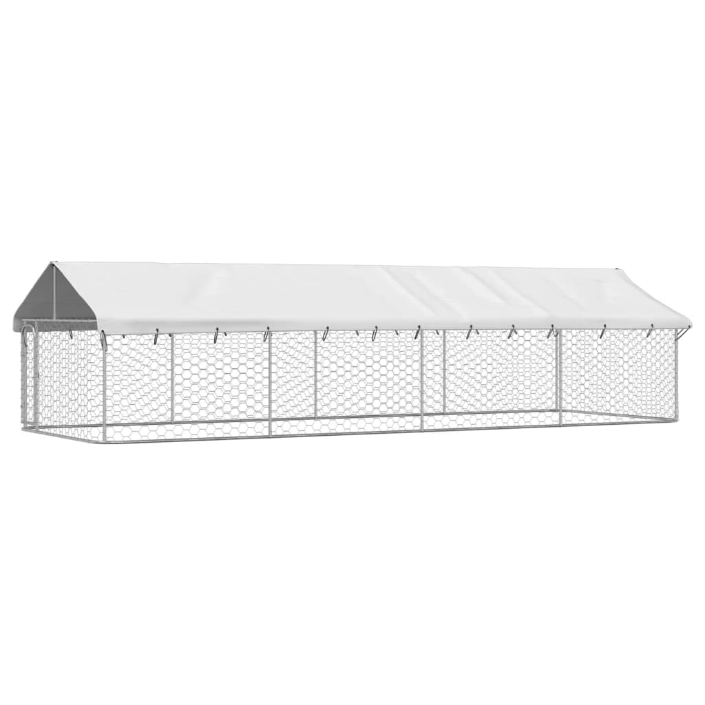 Vidaxl Chienne de chien pour l'extérieur avec toit 600x200x150 cm