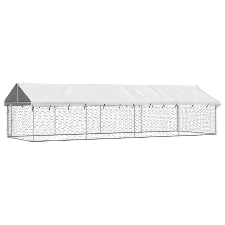 Vidaxl Chienne de chien pour l'extérieur avec toit 600x200x150 cm