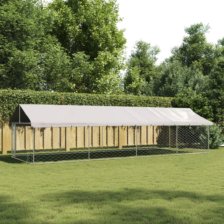 Vidaxl Chienne de chien pour l'extérieur avec toit 600x200x150 cm