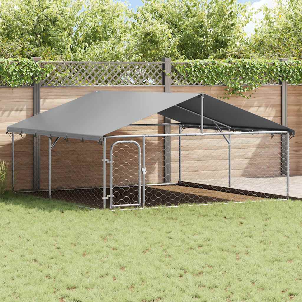 Vidaxl Chienne de chien avec toit 300x300x150 cm