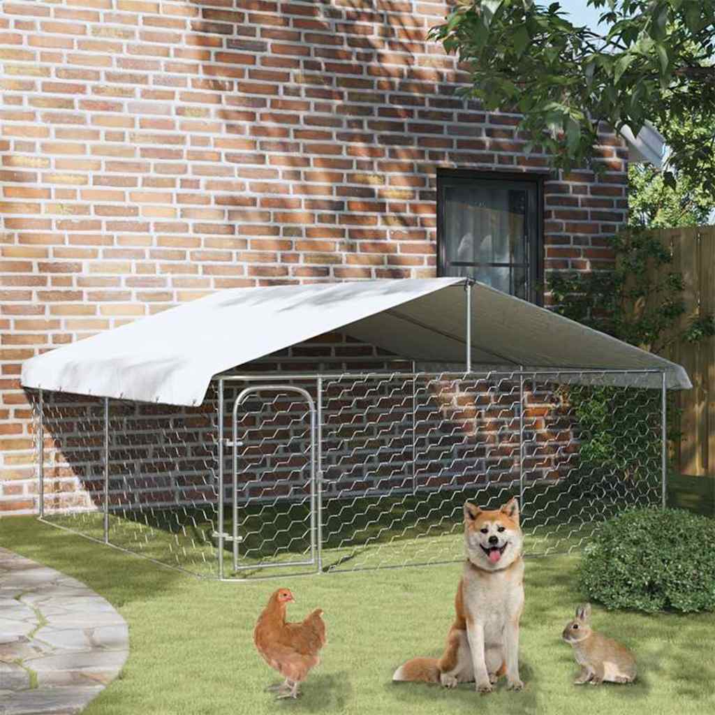Vidaxl Chienne de chien avec toit 300x300x150 cm