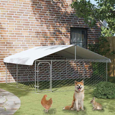 Vidaxl Chienne de chien avec toit 300x300x150 cm