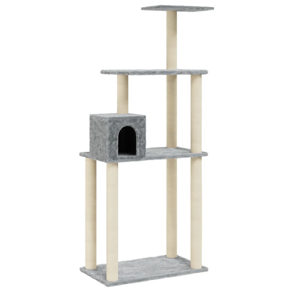 Vidaxl Cat Scratch Post avec Sisal Scratch Posts 147 cm Gris clair