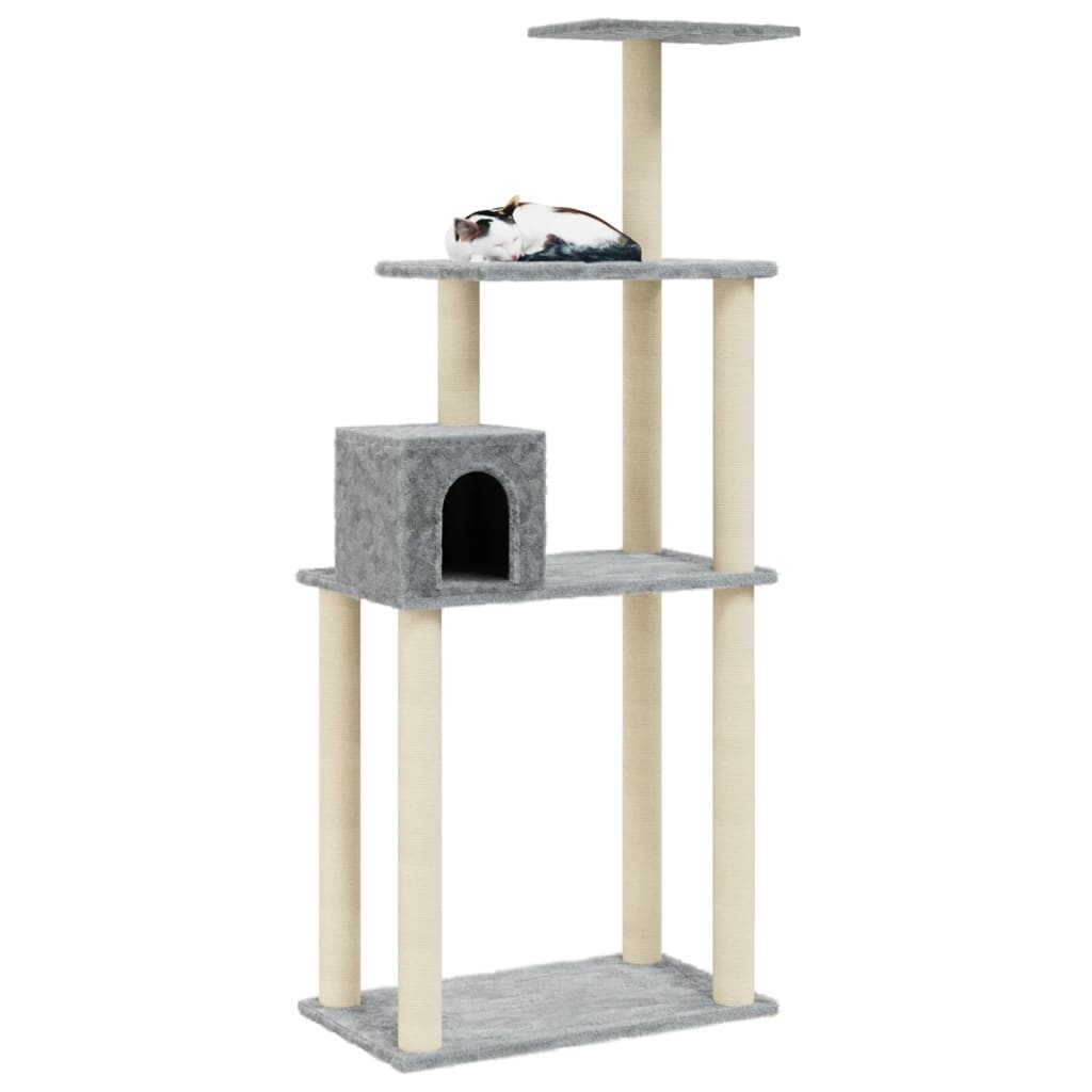 Vidaxl Cat Scratch Post avec Sisal Scratch Posts 147 cm Gris clair