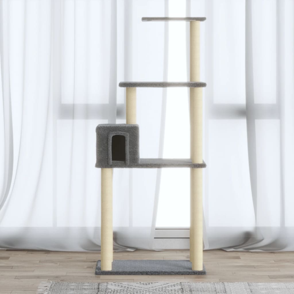 Vidaxl Cat Scratch Post avec Sisal Scratch Posts 147 cm Gris clair