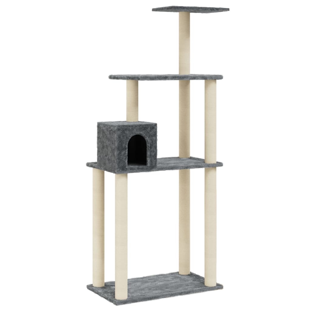 Vidaxl Cat Scratch Post avec Sisal Scratch Posts 147 cm Gris foncé