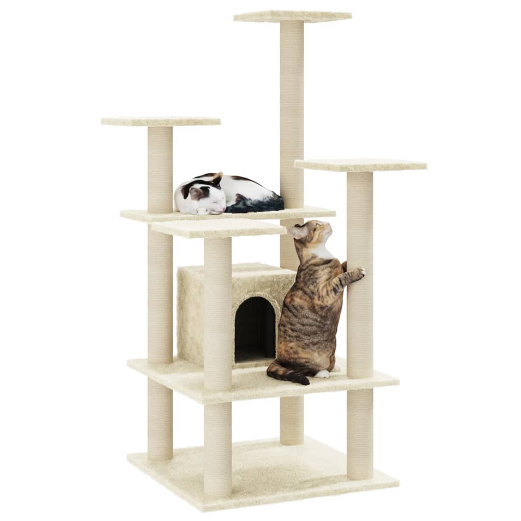 Vidaxl Cat Scratch Post avec sisal Scratch Posts 110 cm Crème -Colored