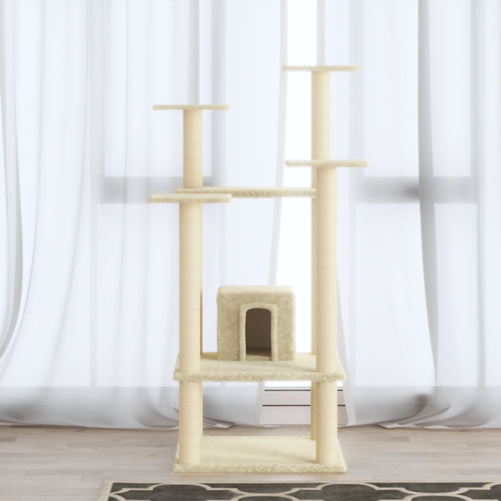 Vidaxl Cat Scratch Post avec sisal Scratch Posts 110 cm Crème -Colored