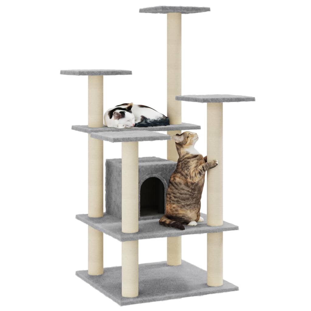 Vidaxl Cat Scratch Post avec sisal Scratch Posts 110 cm Gris clair